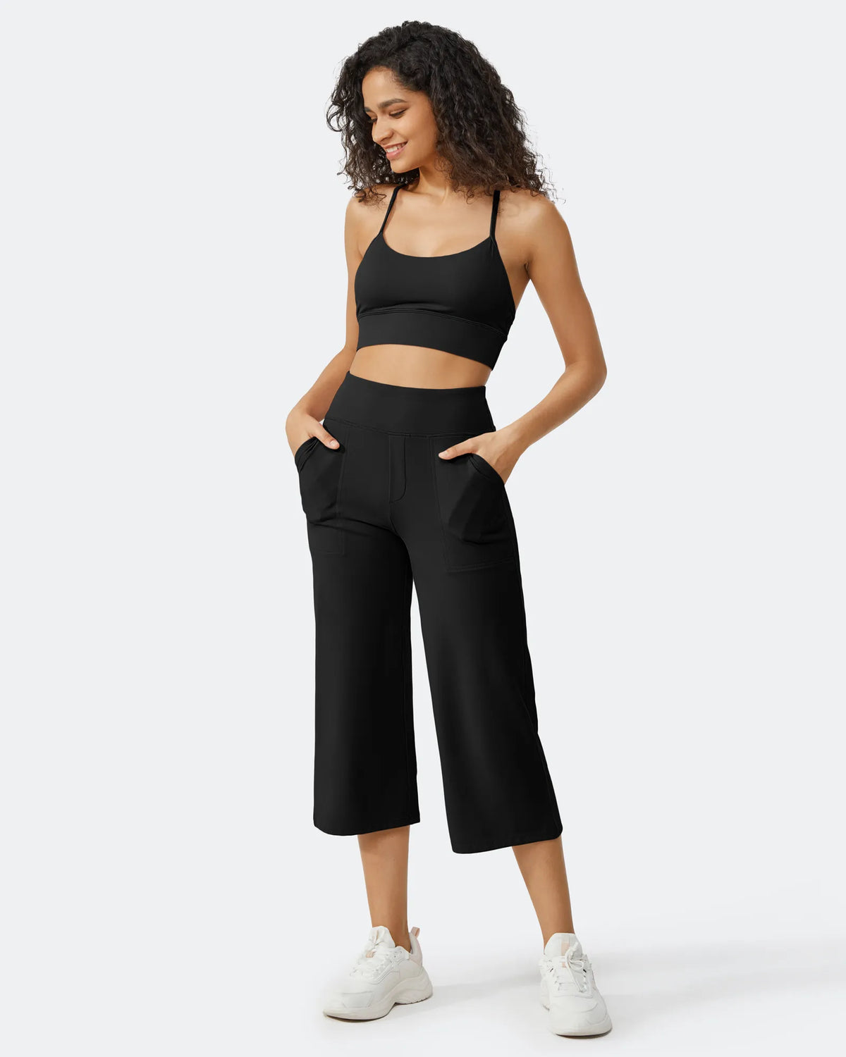 EverGoing Wide Leg High-Waist Casual Capri Pants - G4Free