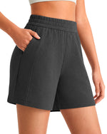 G4Free Waffle Knit 4'' High Waisted Shorts with Pockets