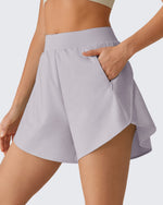 G4Free Chillwhisp 2.5" Dolphin Hem Running Shorts with Pockets