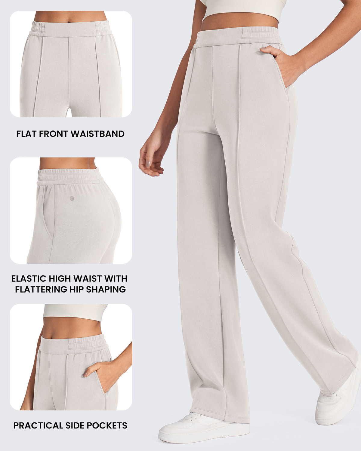 Smoofit Loose High-Rise Elastic Dressy Pants Tall - G4Free