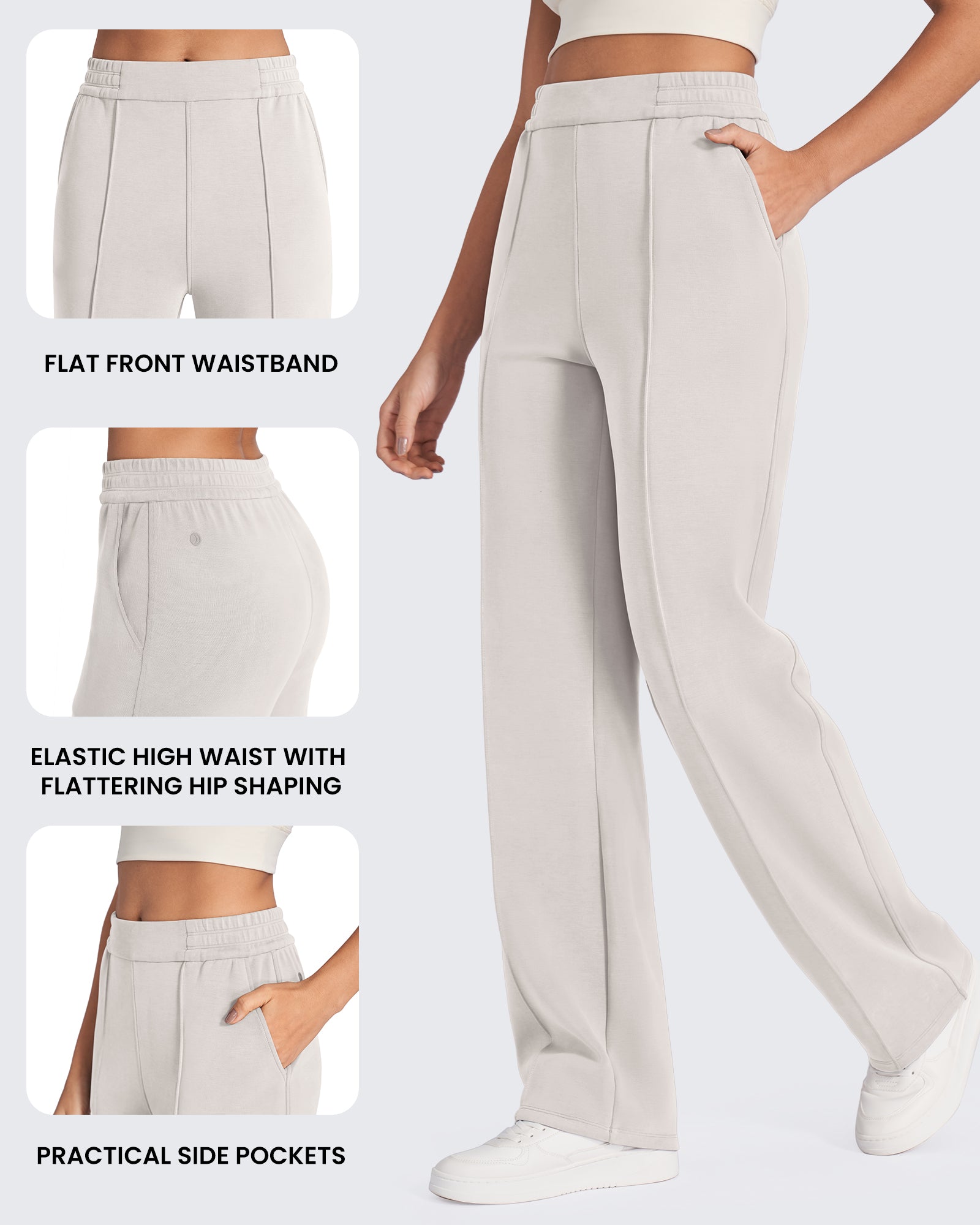 Smoofit Loose High-Rise Elastic Dressy Pants Tall - G4Free