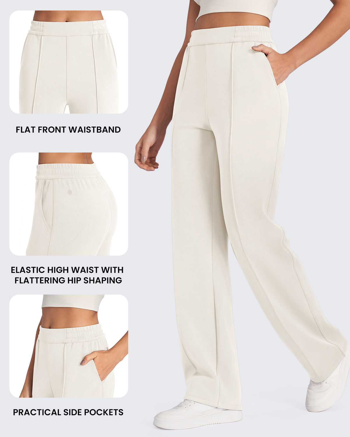 Smoofit Loose High-Rise Elastic Dressy Pants Tall - G4Free