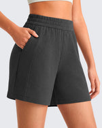 G4Free Waffle Knit 4'' High Waisted Shorts with Pockets
