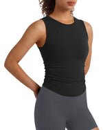 Camiseta sin mangas de yoga G4Free BareFeel con cuello alto fruncido
