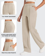 Smoofit Loose High-Rise Elastic Dressy Pants Petite - G4Free