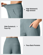 Ribbed Knit High Waist Wide Leg Yoga Pants