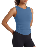 Camiseta sin mangas de yoga G4Free BareFeel con cuello alto fruncido