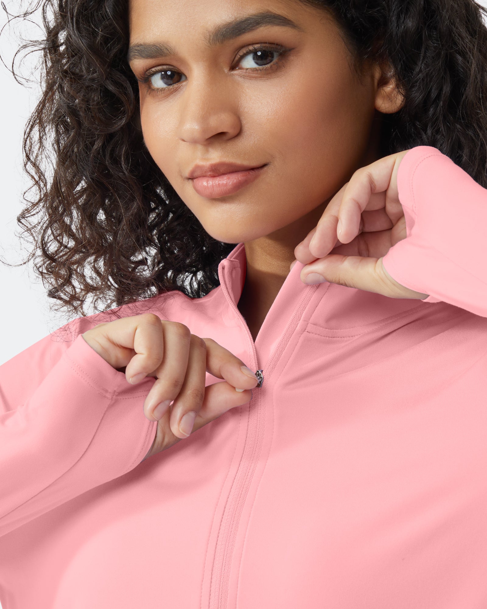 Quick Dry High Neck Sun Half Zip Workout Tops - G4Free