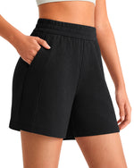 G4Free Waffle Knit 4'' High Waisted Shorts with Pockets