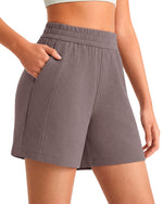 G4Free Waffle Knit 4'' High Waisted Shorts with Pockets