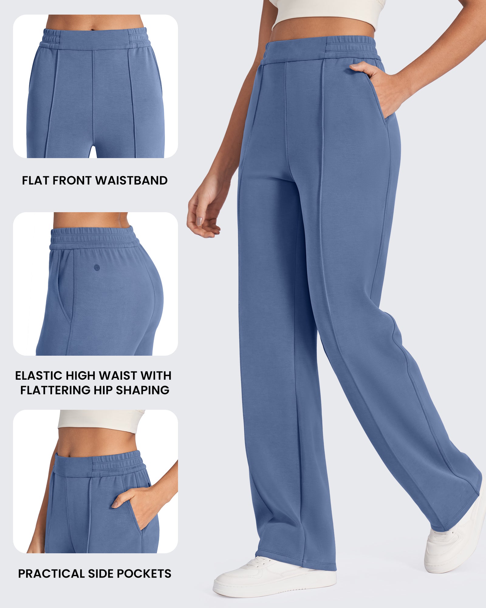 Smoofit Loose High-Rise Elastic Dressy Pants Tall - G4Free