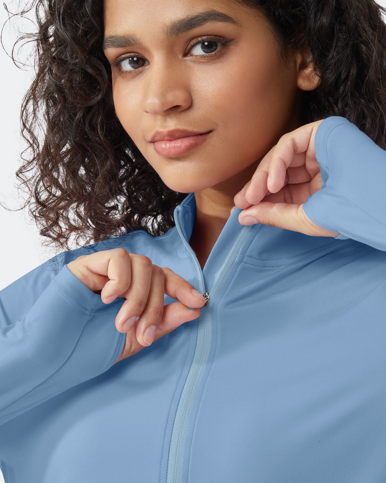 Quick Dry High Neck Sun Half Zip Workout Tops - G4Free