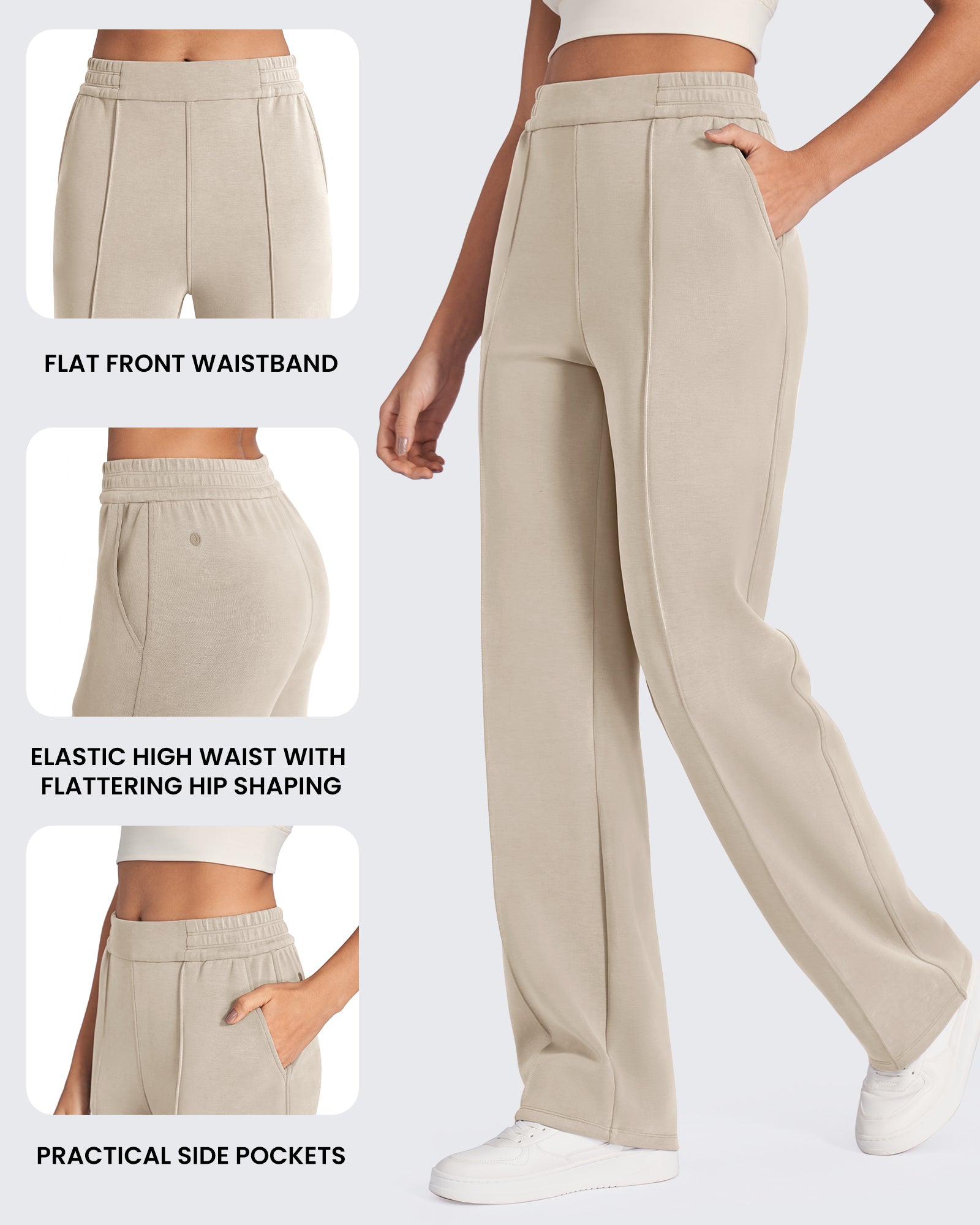 Smoofit Loose High-Rise Elastic Dressy Pants Regular - G4Free