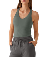 G4Free BareFeel Racerback Tank Top with Removable Padded Bra