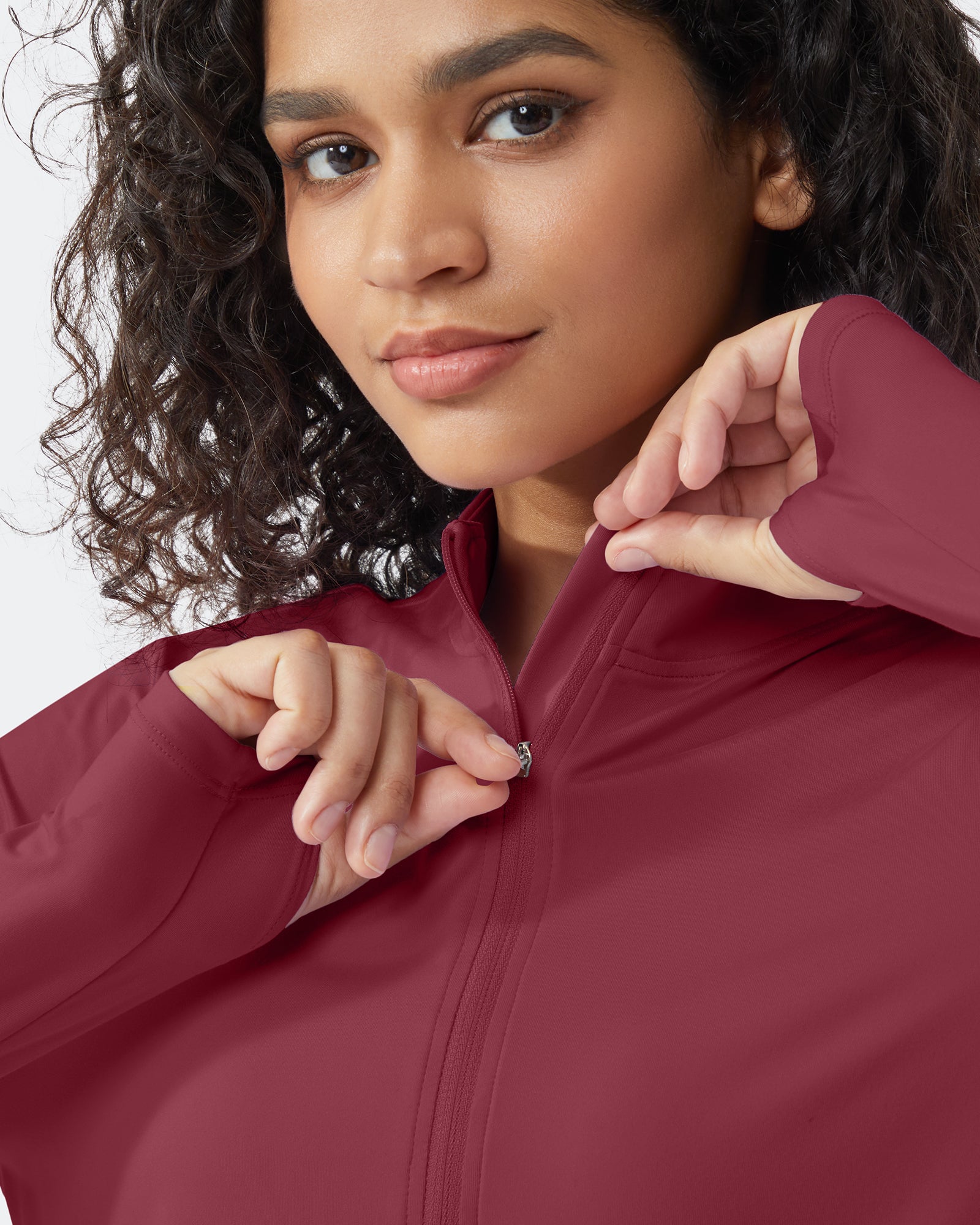 Quick Dry High Neck Sun Half Zip Workout Tops - G4Free