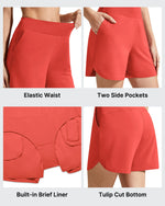 Chillwhisp Built-in Brief Liner High Waist Athletic Shorts