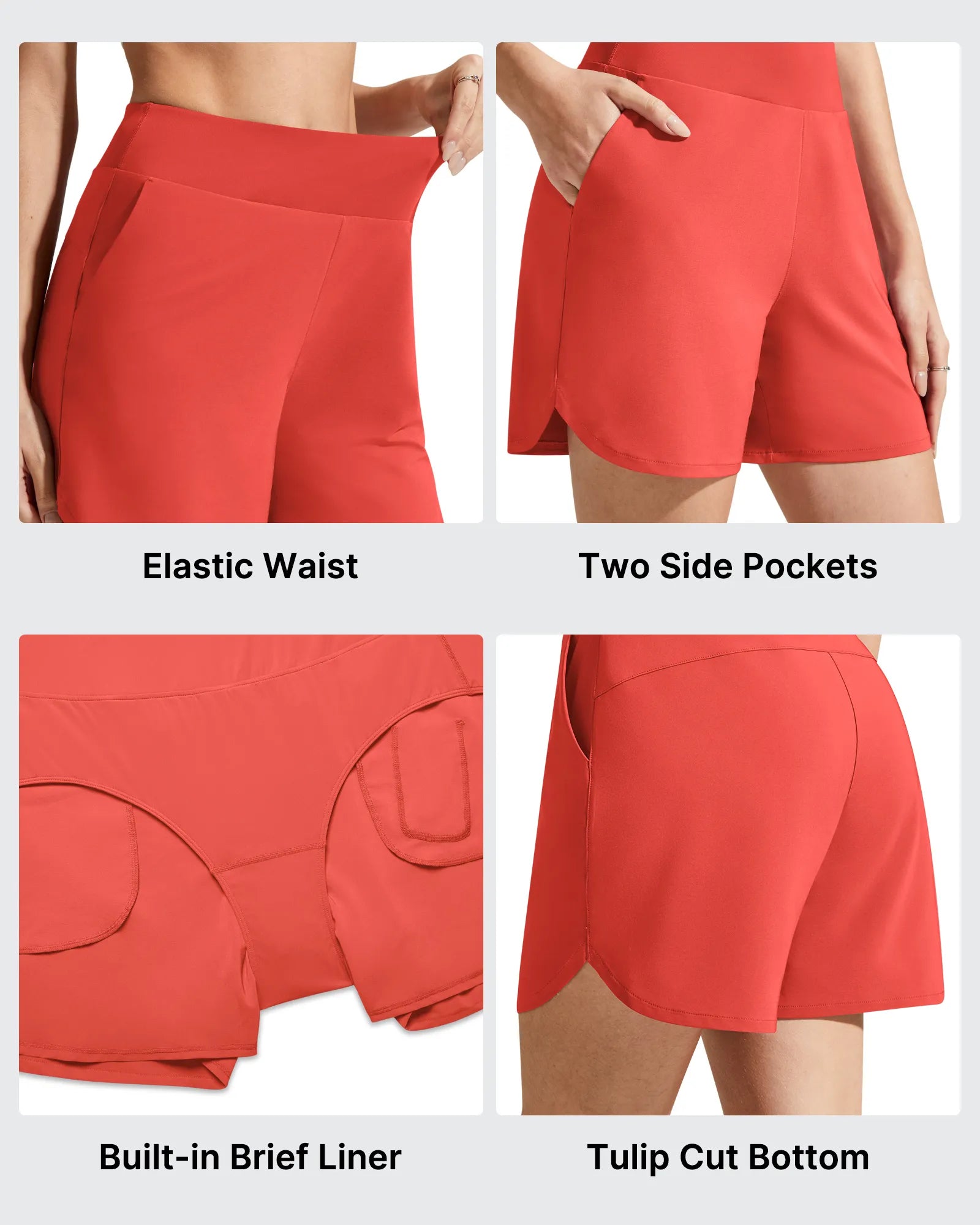 Chillwhisp Built-in Brief Liner High Waist Athletic Shorts