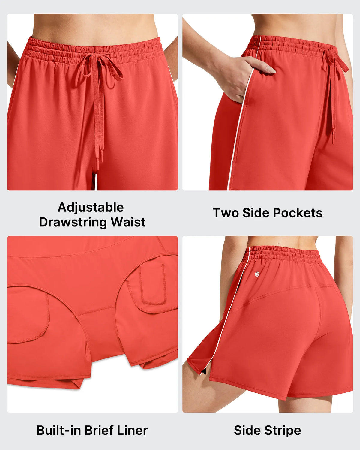 Chillwhisp Built-in Shorts Split Running Shorts 3''