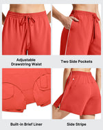 Chillwhisp Built-in Shorts Split Running Shorts 3''