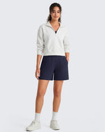 G4Free Waffle Knit 4'' High Waisted Shorts with Pockets