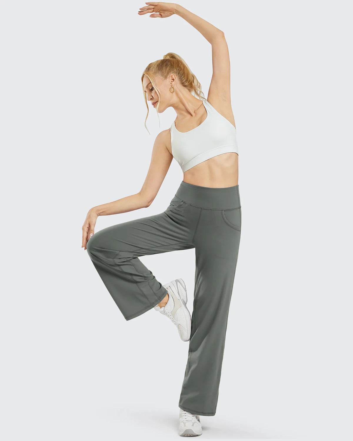 Wide Leg Pants Woman Yoga Pants with Pockets Petite - G4Free
