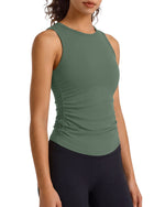 Camiseta sin mangas de yoga G4Free BareFeel con cuello alto fruncido