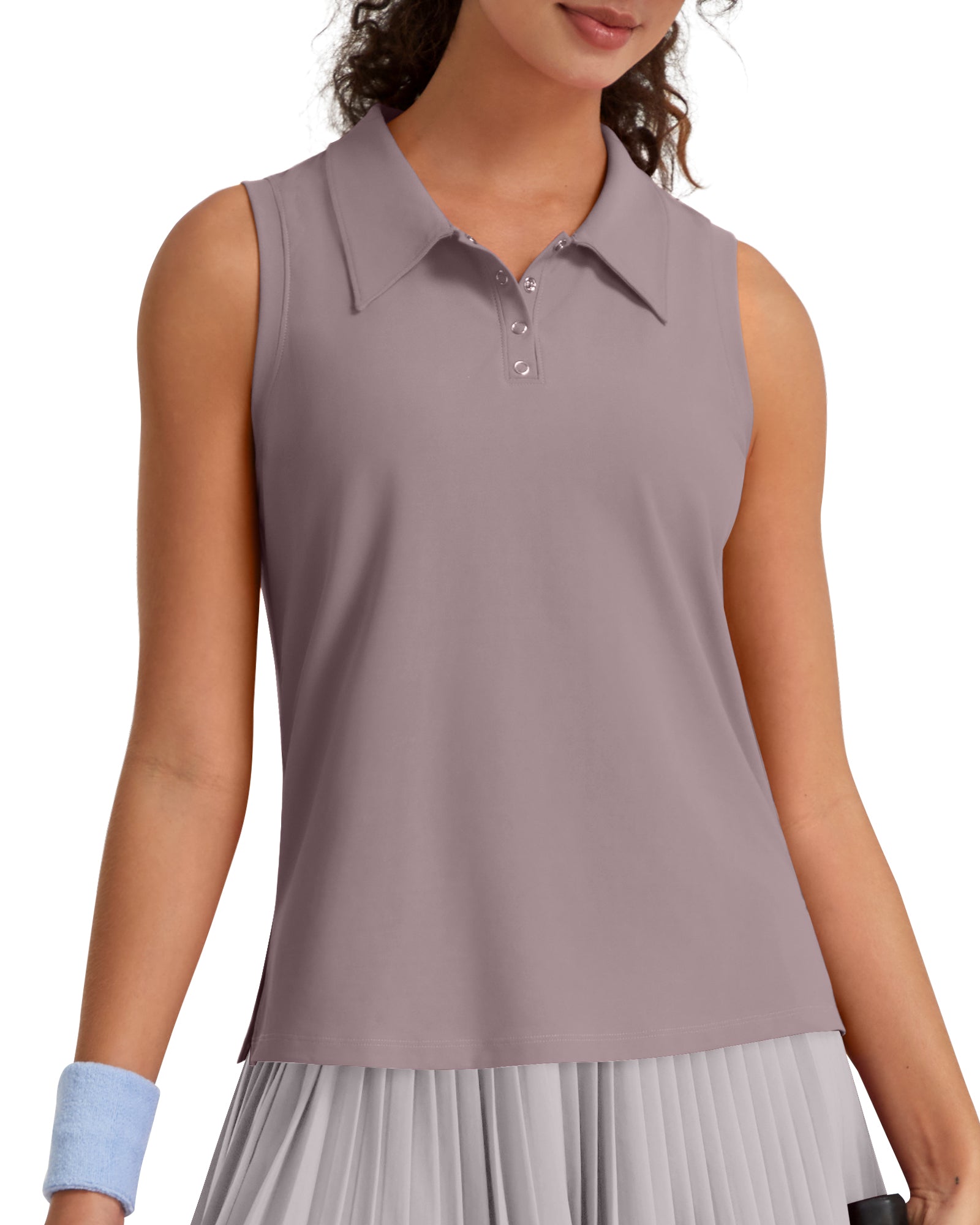 G4Free UPF 50+ Sleeveless Golf Polo with Side Slit – Quick Dry