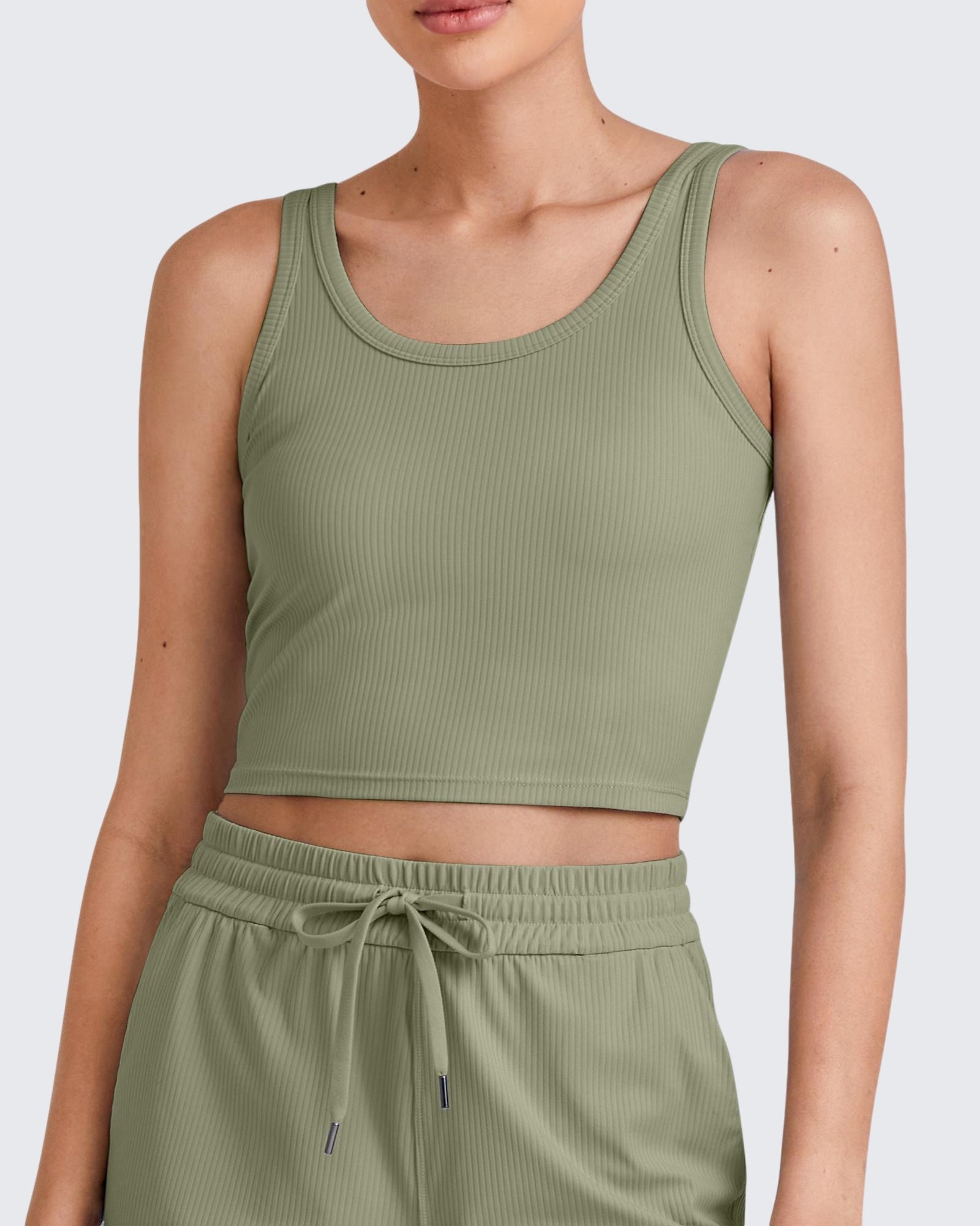 G4Free Activewear Ribbed Slim Workout Tank Crop Tops