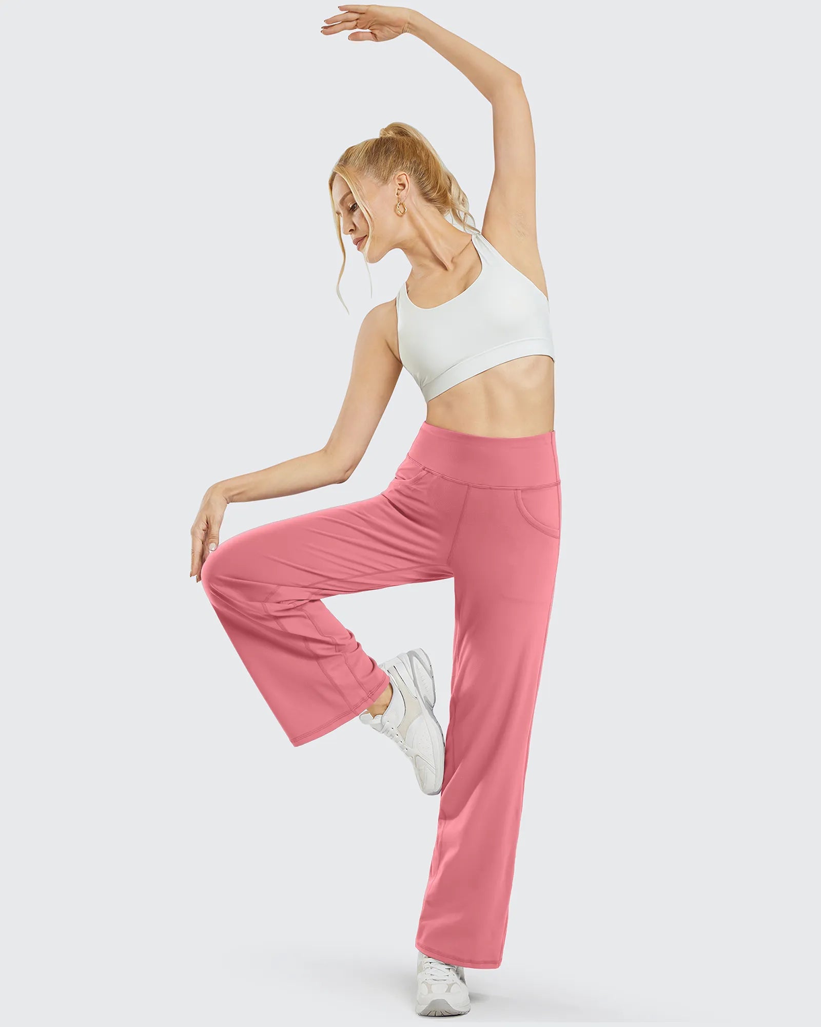 Wide Leg Pants Woman Yoga Pants with Pockets Petite - G4Free