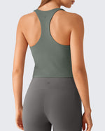 G4Free BareFeel Racerback Tank Top with Removable Padded Bra
