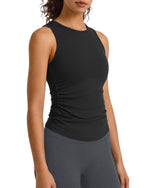 Camiseta sin mangas de yoga G4Free BareFeel con cuello alto fruncido