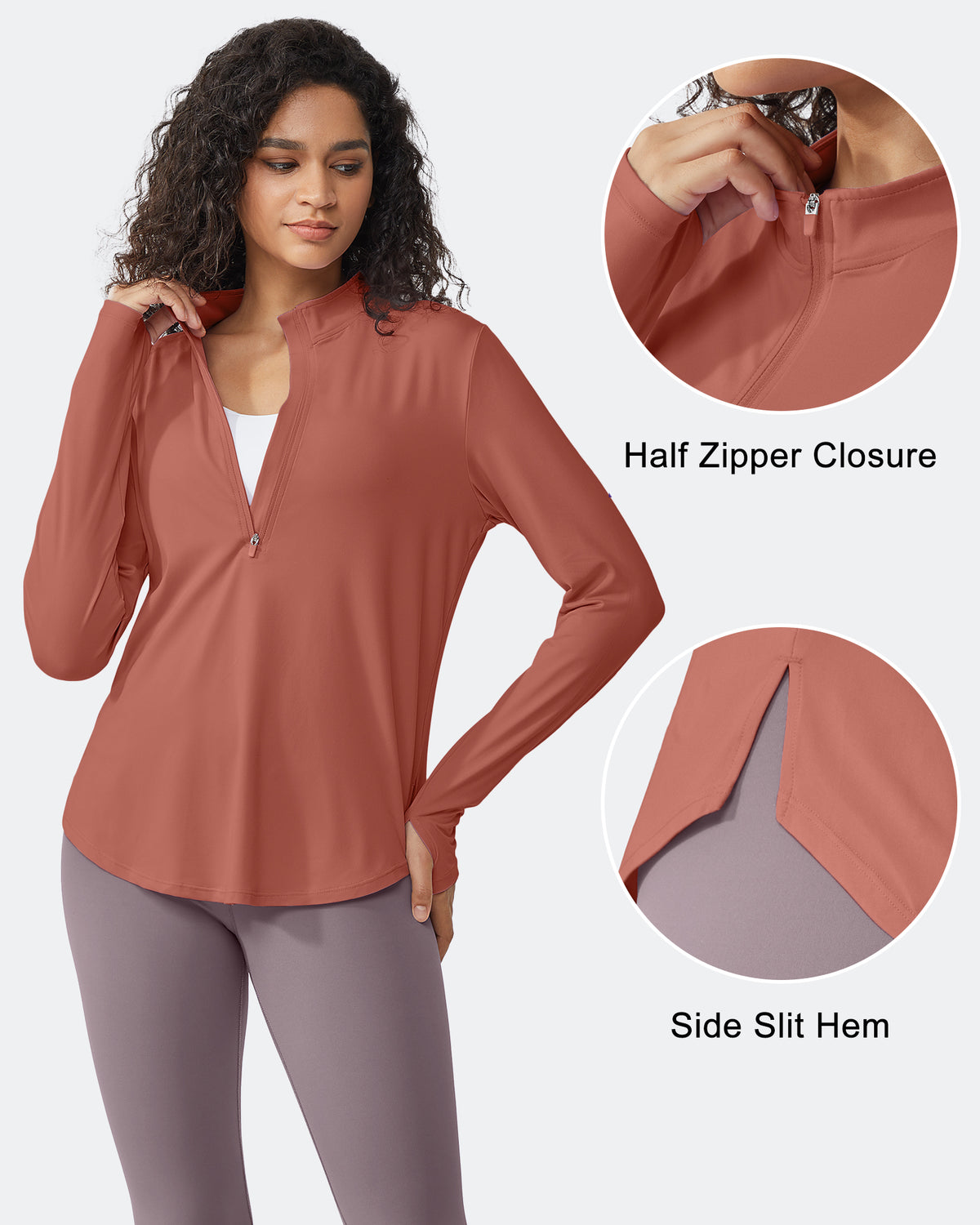 Quick Dry High Neck Sun Half Zip Tops - G4Free
