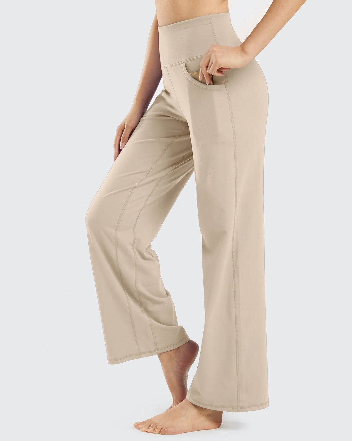 Wide Leg Pants Woman Yoga Pants with Pockets Regular - G4Free