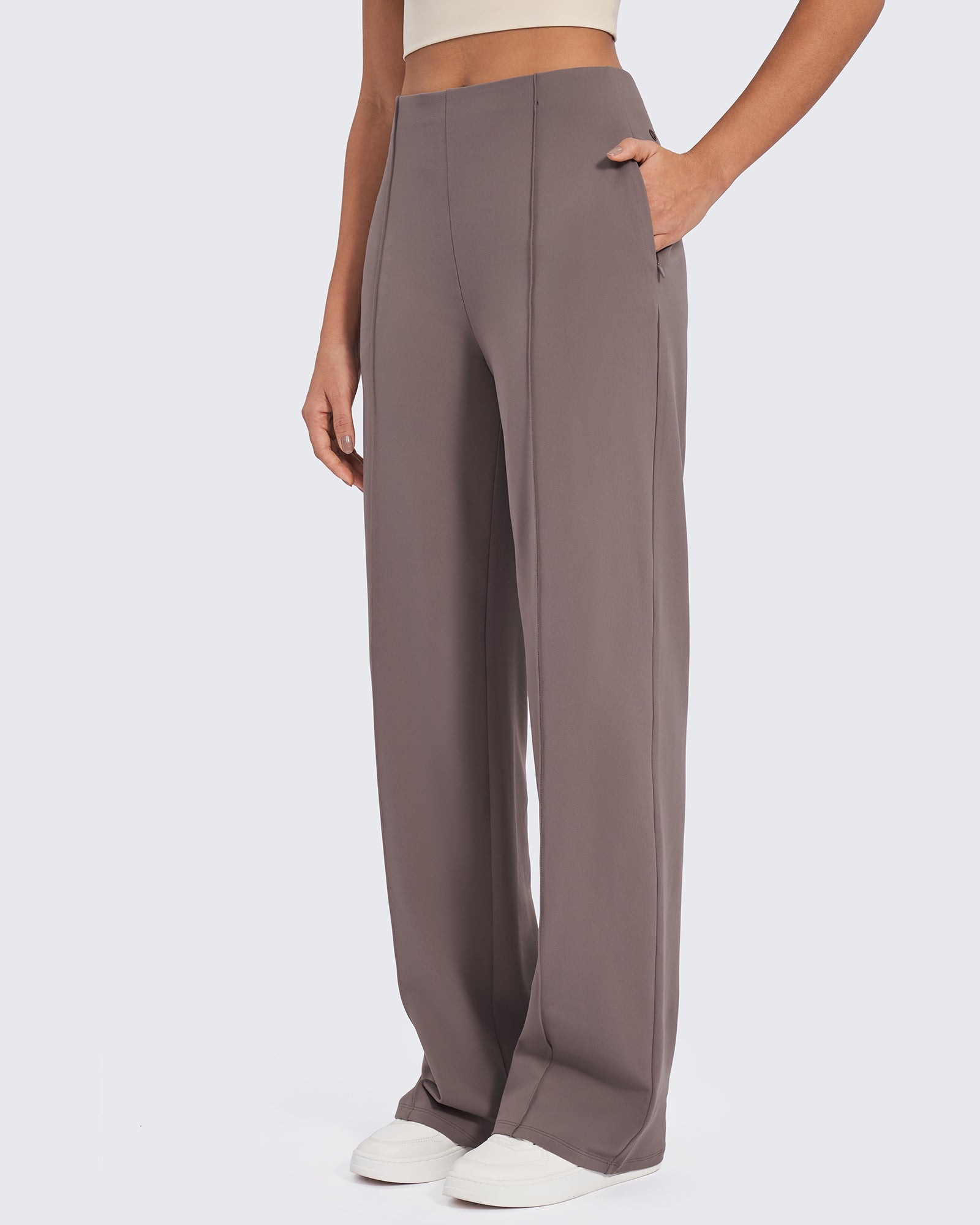 EverGoing Business Front Pleats Wide Leg Pants - G4Free