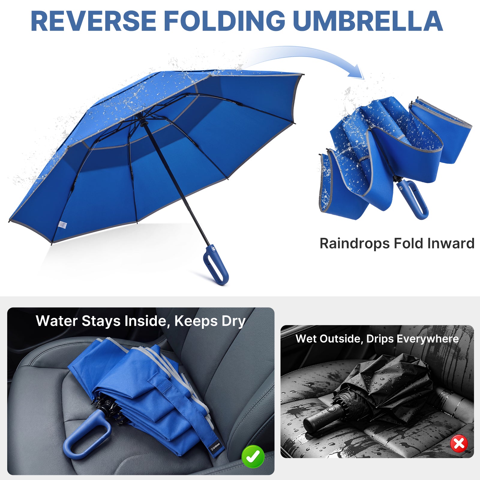 G4Free 46" Inverted Umbrella – Carabiner Handle