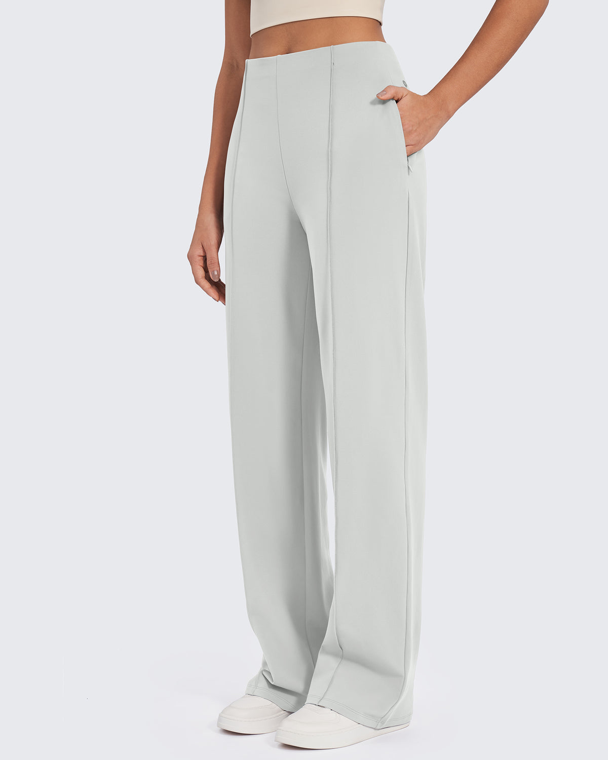 EverGoing Business Front Pleats Wide Leg Pants - G4Free