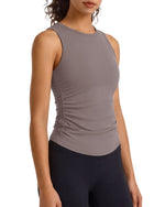 Camiseta sin mangas de yoga G4Free BareFeel con cuello alto fruncido