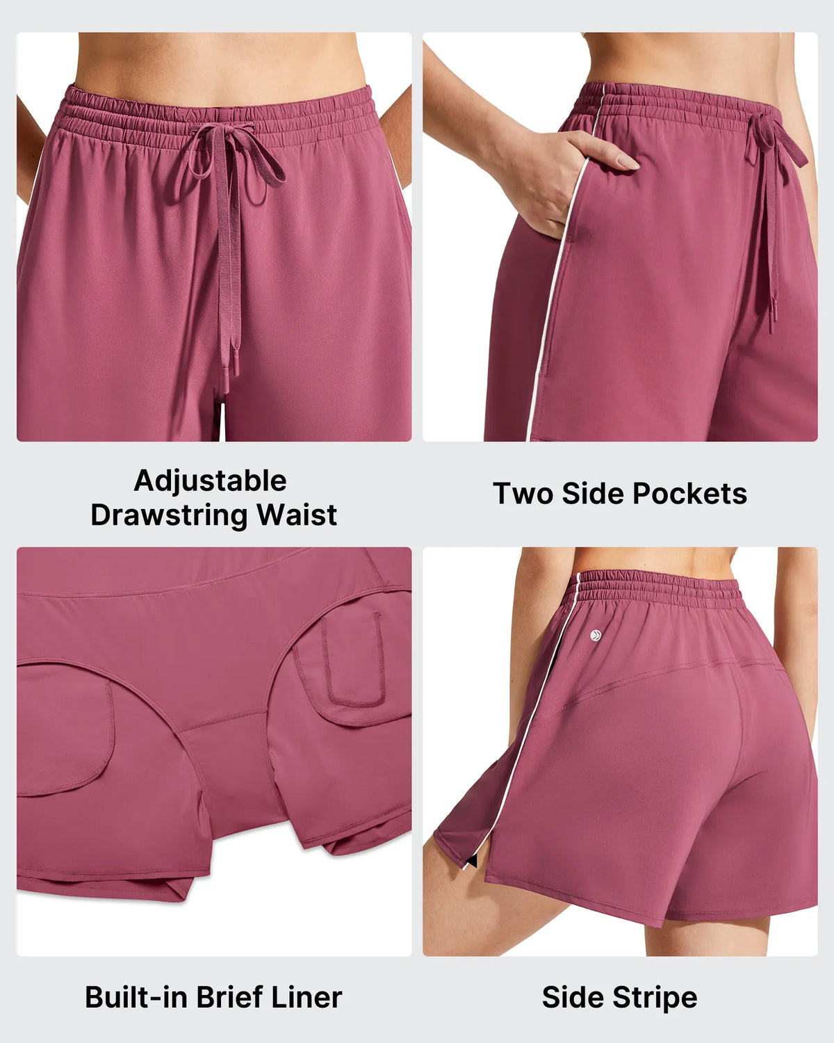 Chillwhisp Built-in Shorts Split Running Shorts 3''