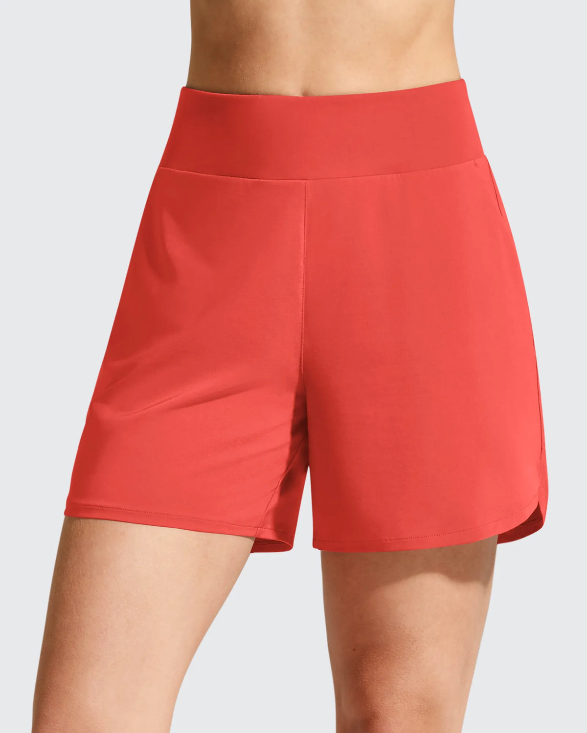 Chillwhisp Built-in Brief Liner High Waist Athletic Shorts