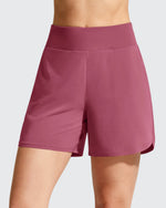 Chillwhisp Built-in Brief Liner High Waist Athletic Shorts