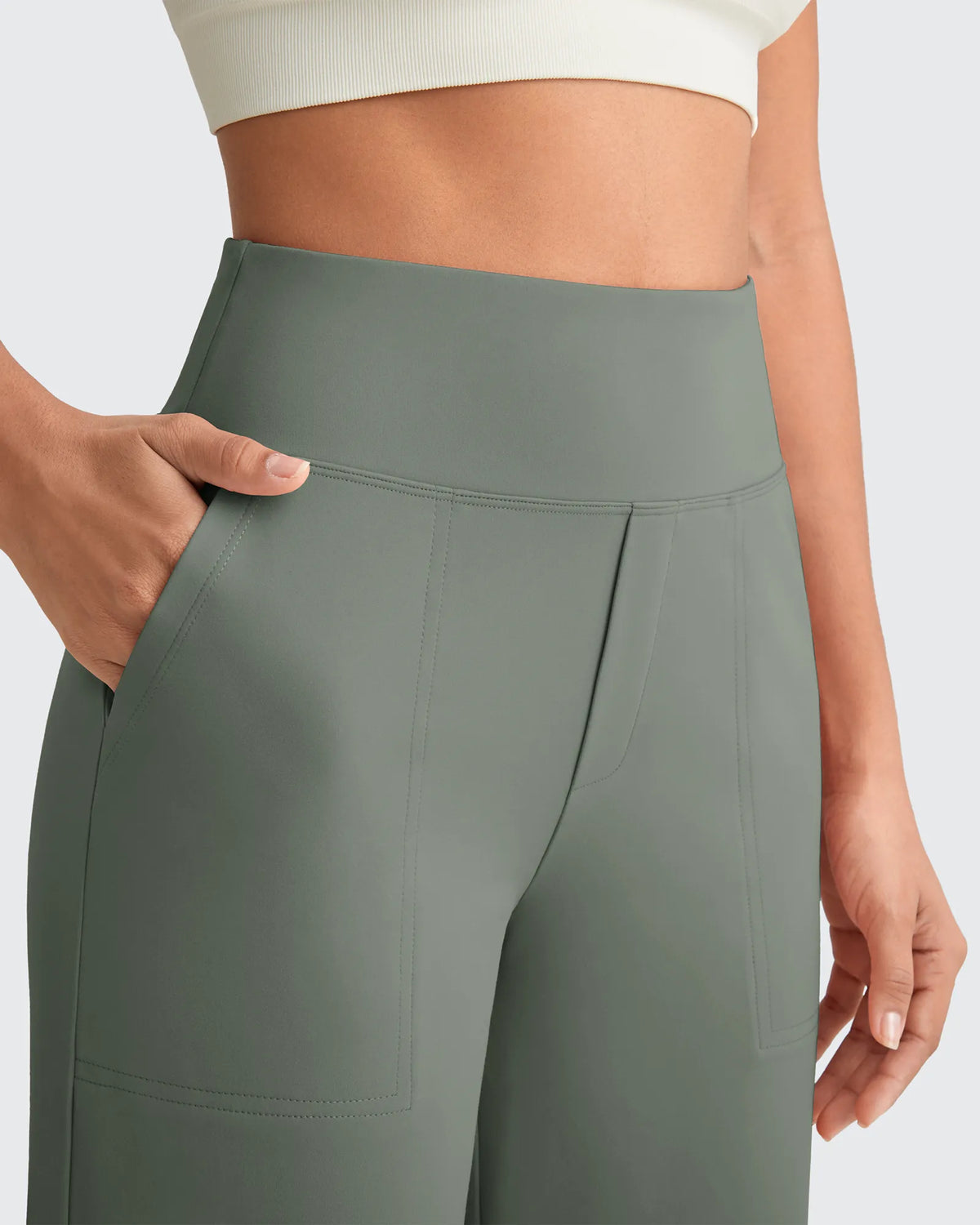 EverGoing High Waist Stretch Dressy Cropped Pants Regular - G4Free