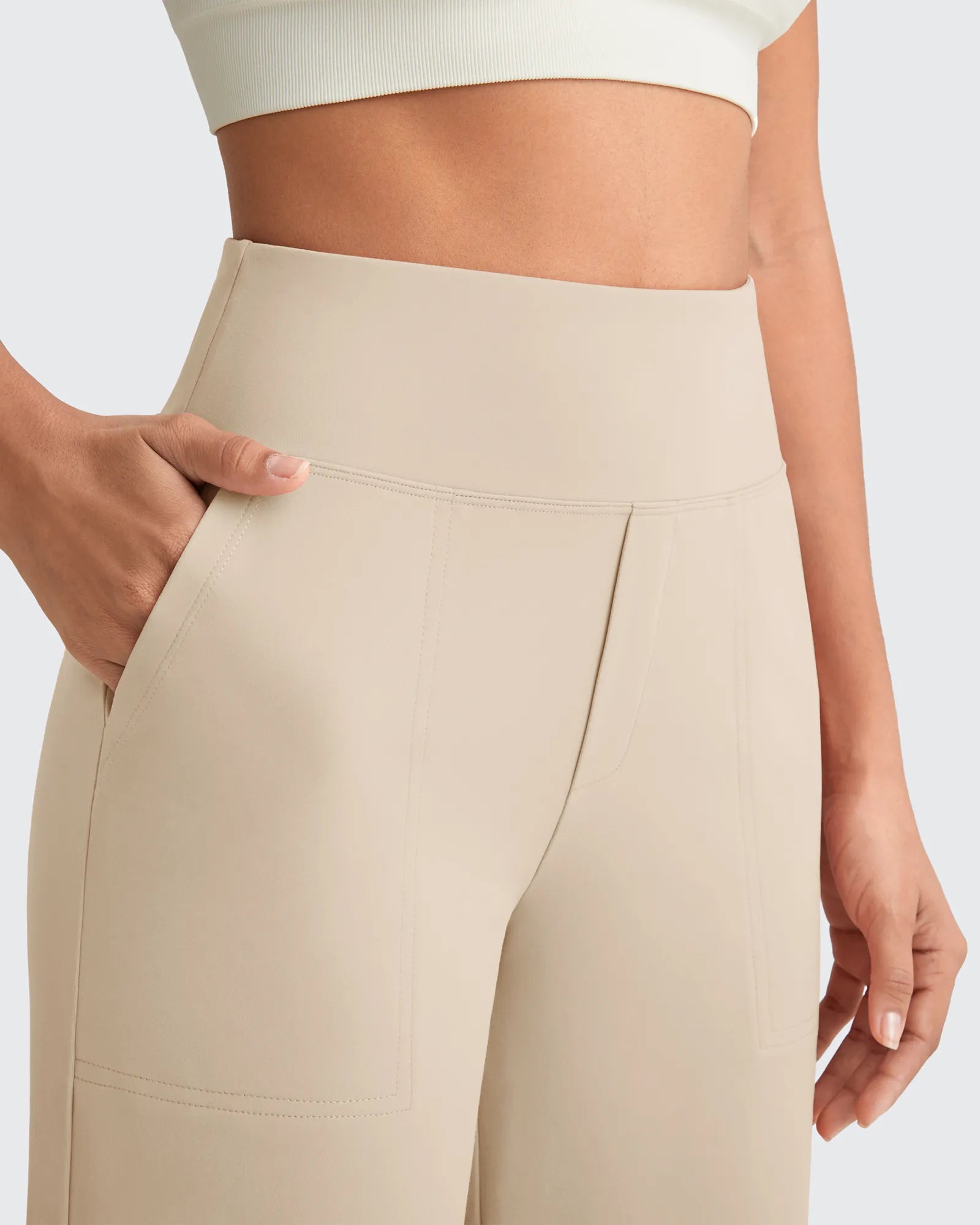 EverGoing High Waist Stretch Dressy Cropped Pants Petite - G4Free