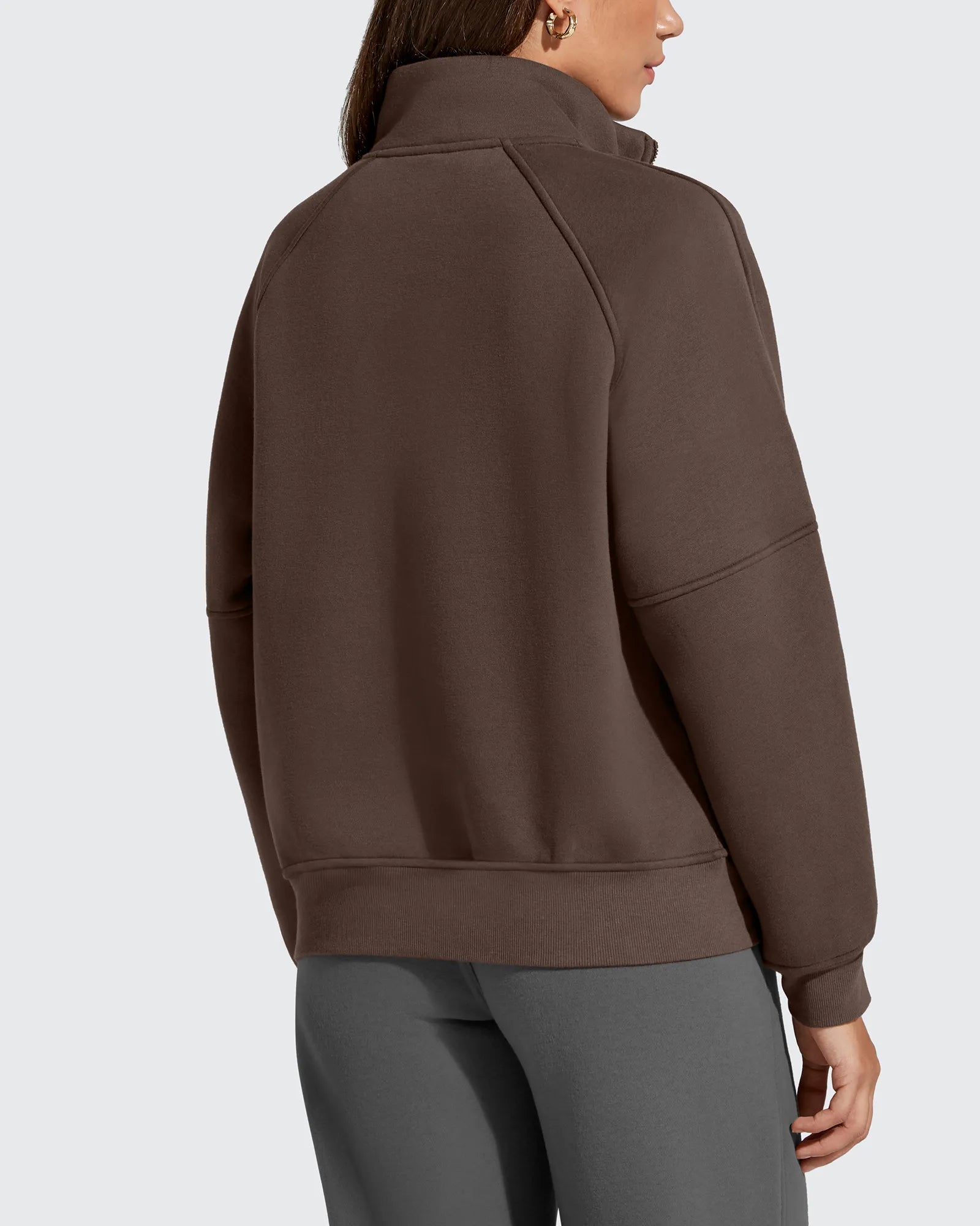 Flurrylux Half Zip Mock Neck Cotton Fleece Pullover