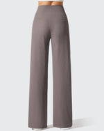 Ribbed Knit High Waist Wide Leg Yoga Pants