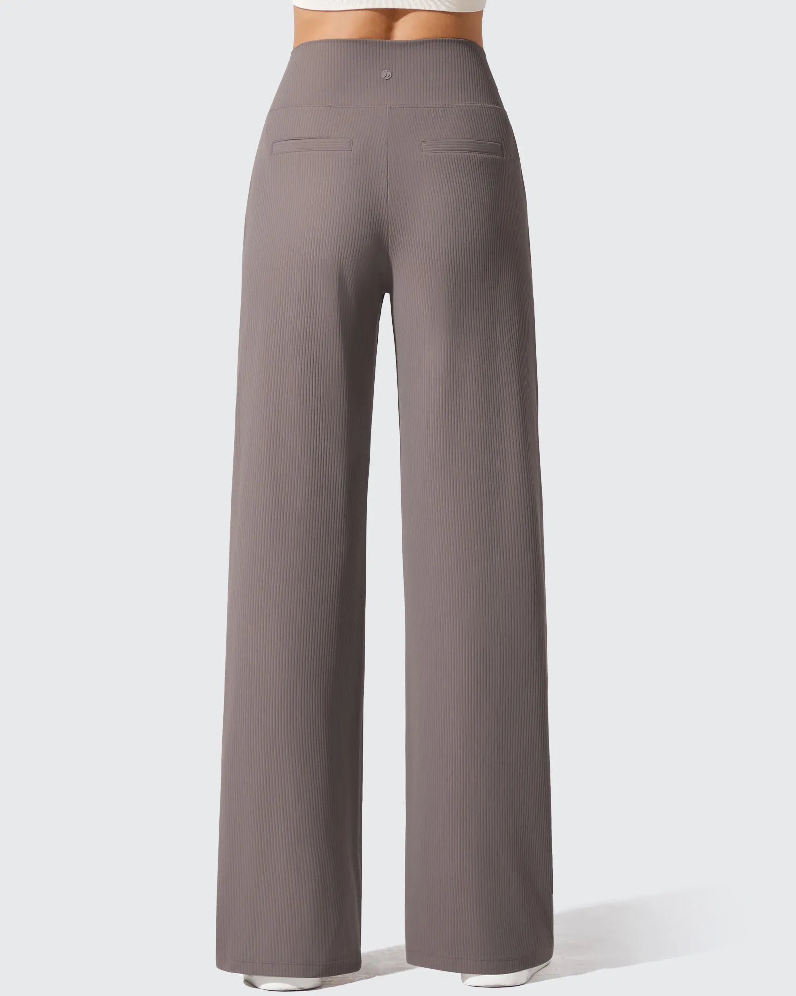 Ribbed Knit High Waist Wide Leg Yoga Pants