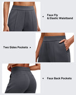 Smoofit Straight Leg Elastic High Waist Dress Pants
