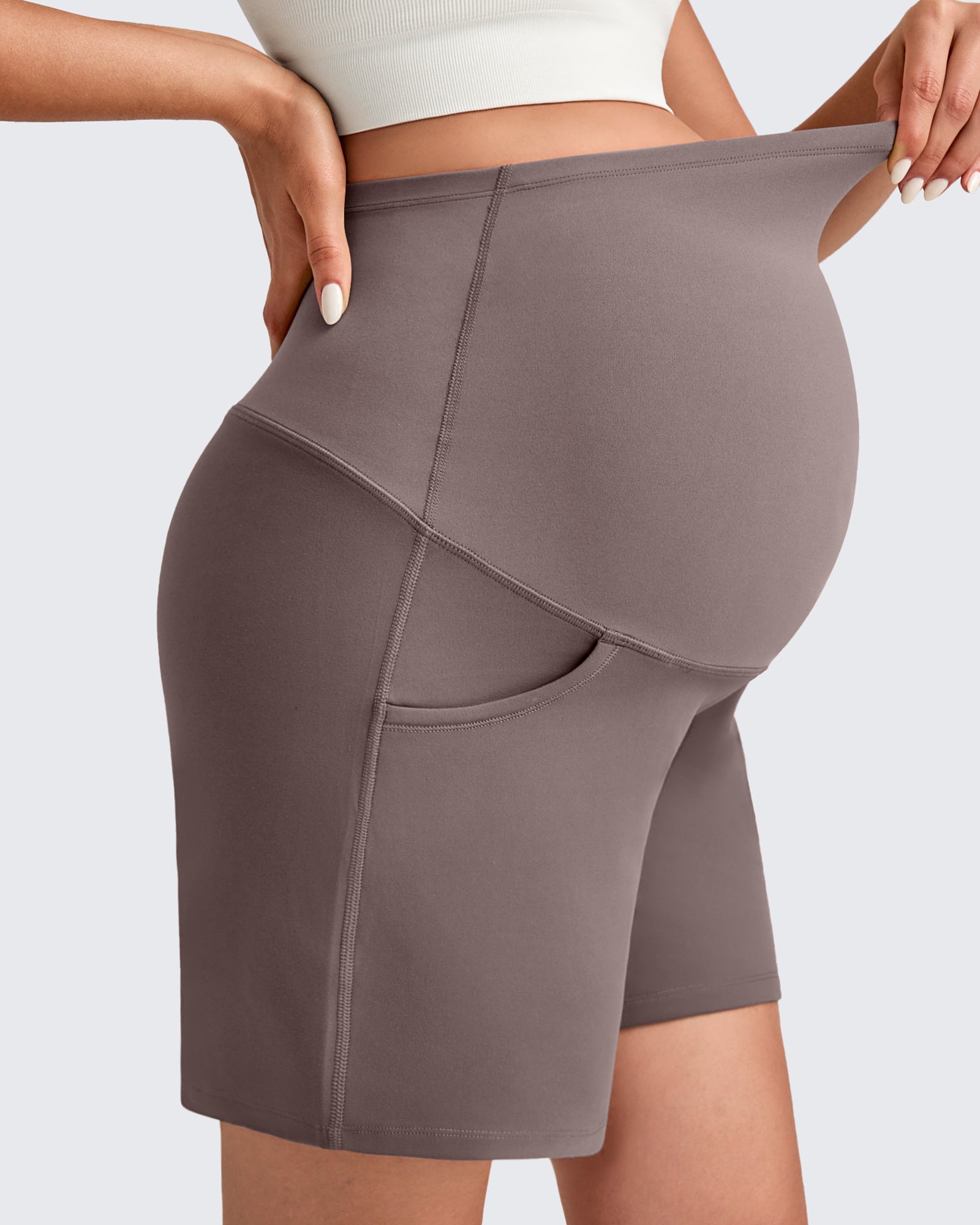 Over The Belly Pregnancy Athletic Shorts 6'' - G4Free