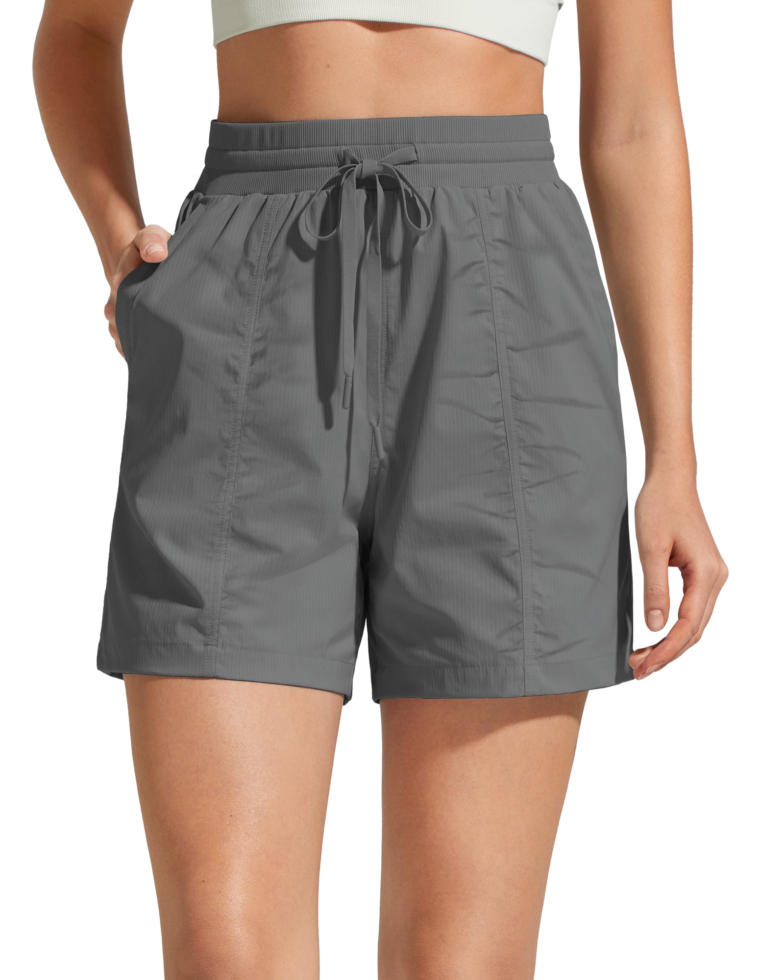 G4Free 4" High Waisted Casual Shorts with Pockets