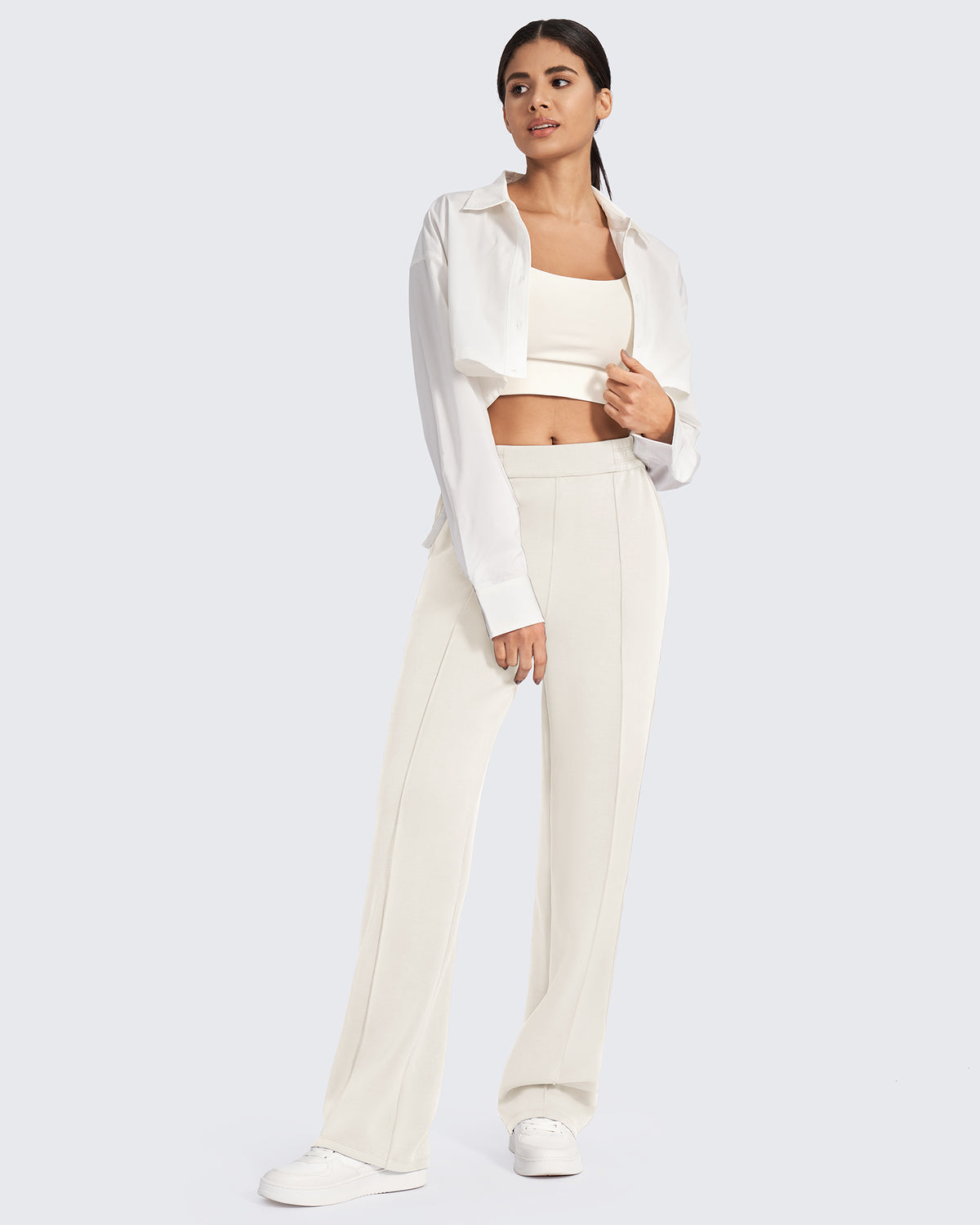 Smoofit Loose High-Rise Elastic Dressy Pants Tall - G4Free