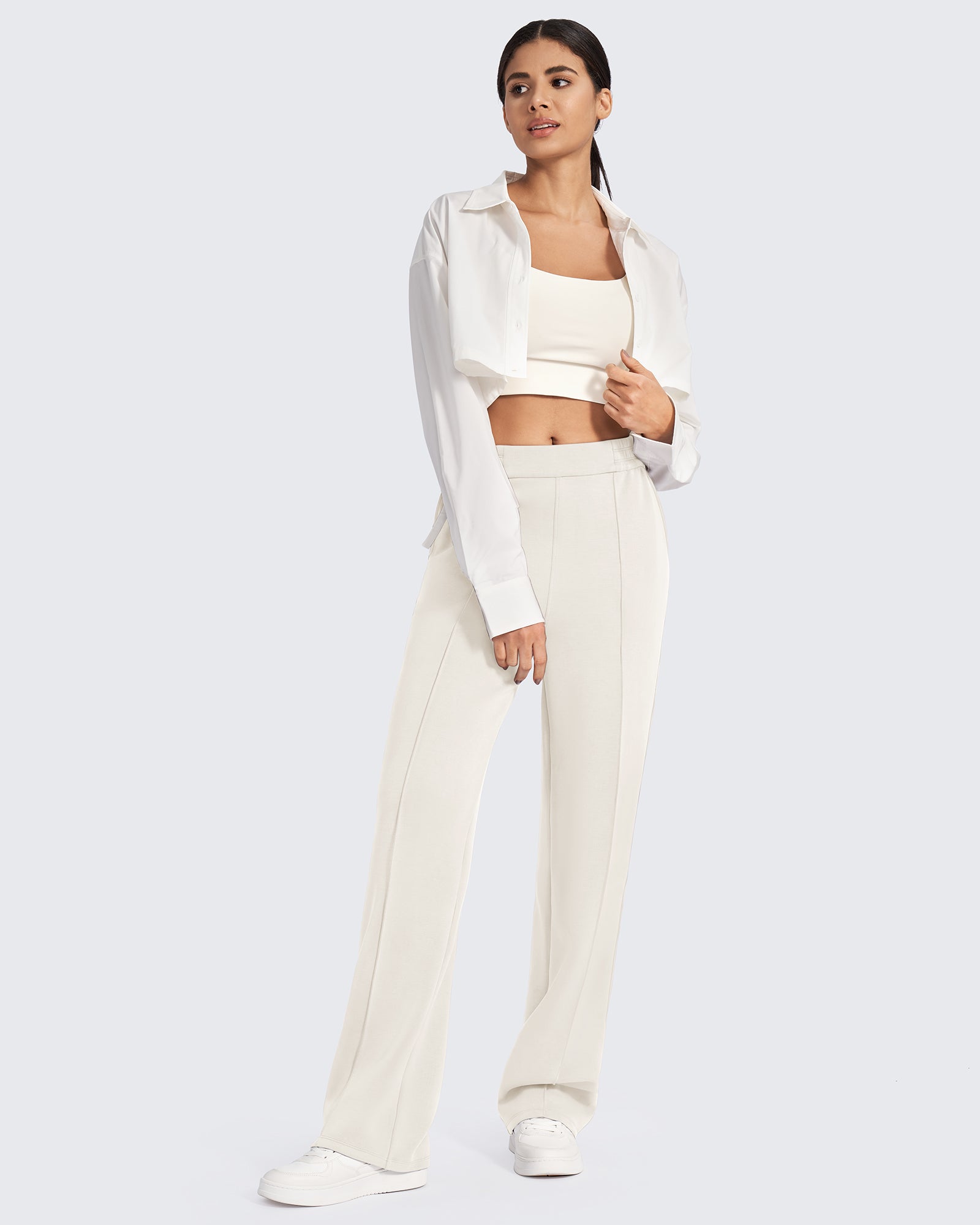 Smoofit Loose High-Rise Elastic Dressy Pants Tall - G4Free